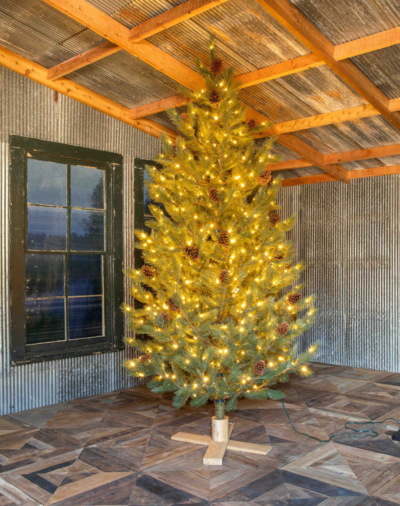 Lovecup 9' Rocky Top Pine Tree with LED Lights and Stand L668