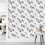 Fashionable Black and White Floral Wallpaper Fashionable