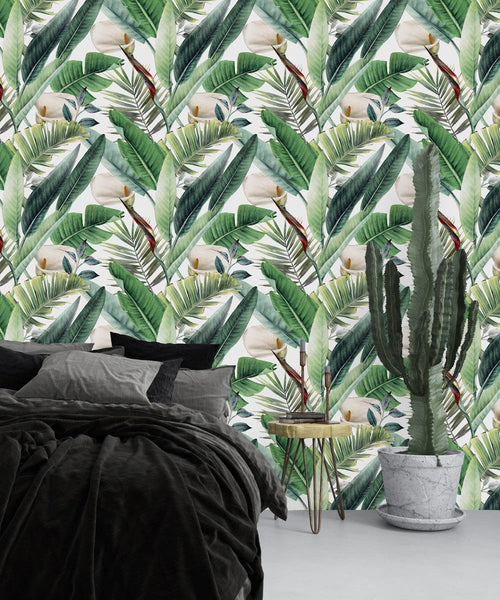 Green Palm Leaves Wallpaper