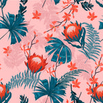 Pink Wallpaper with Protea