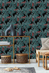 Black Wallpaper with Palms