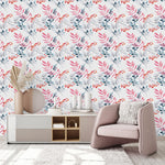 Stylish Leaves on White Wallpaper Smart