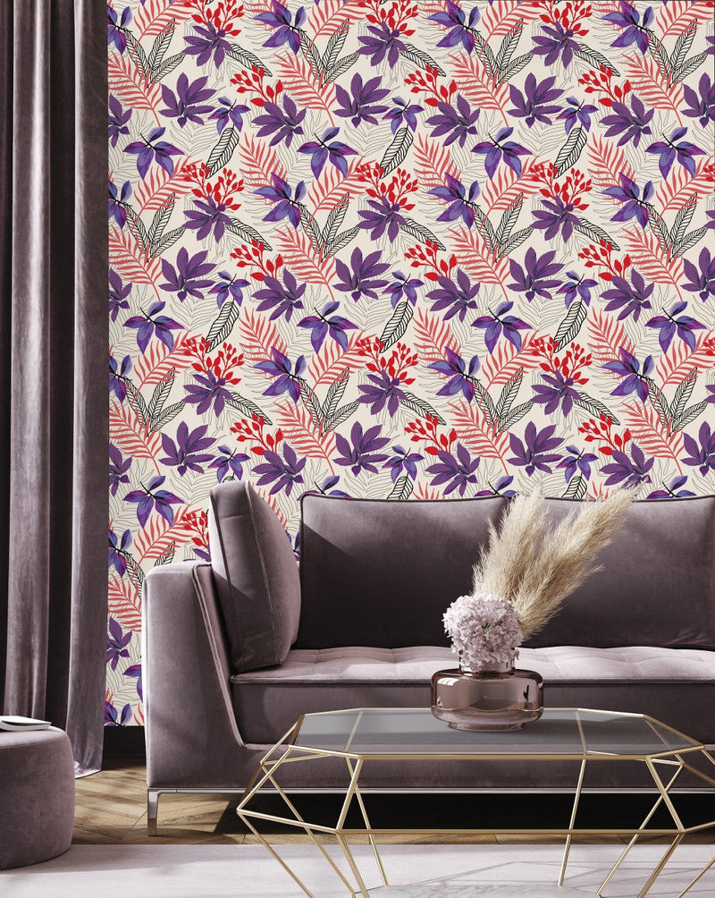 Purple and Red Leaves Wallpaper