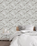 Birds on Grey Wallpaper