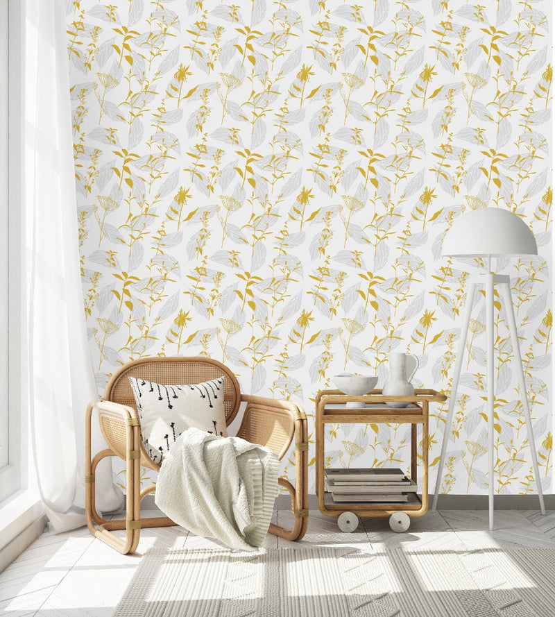 Yellow Herbs Wallpaper