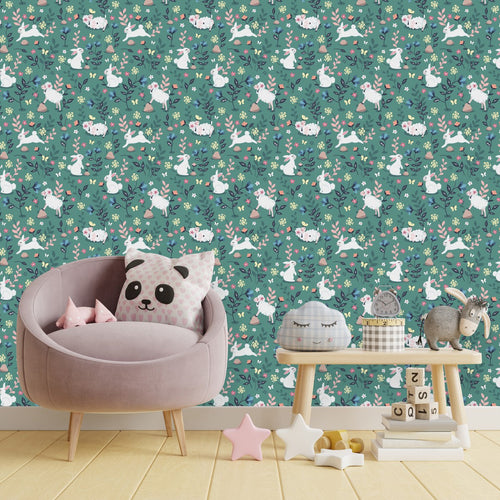 Hares and Sheep Wallpaper
