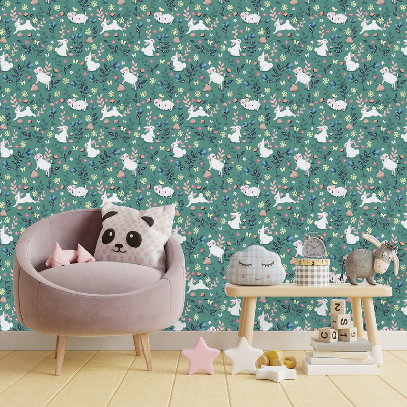 Hares and Sheep Wallpaper