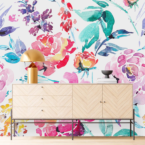 Water Colored Peonies Wallpaper