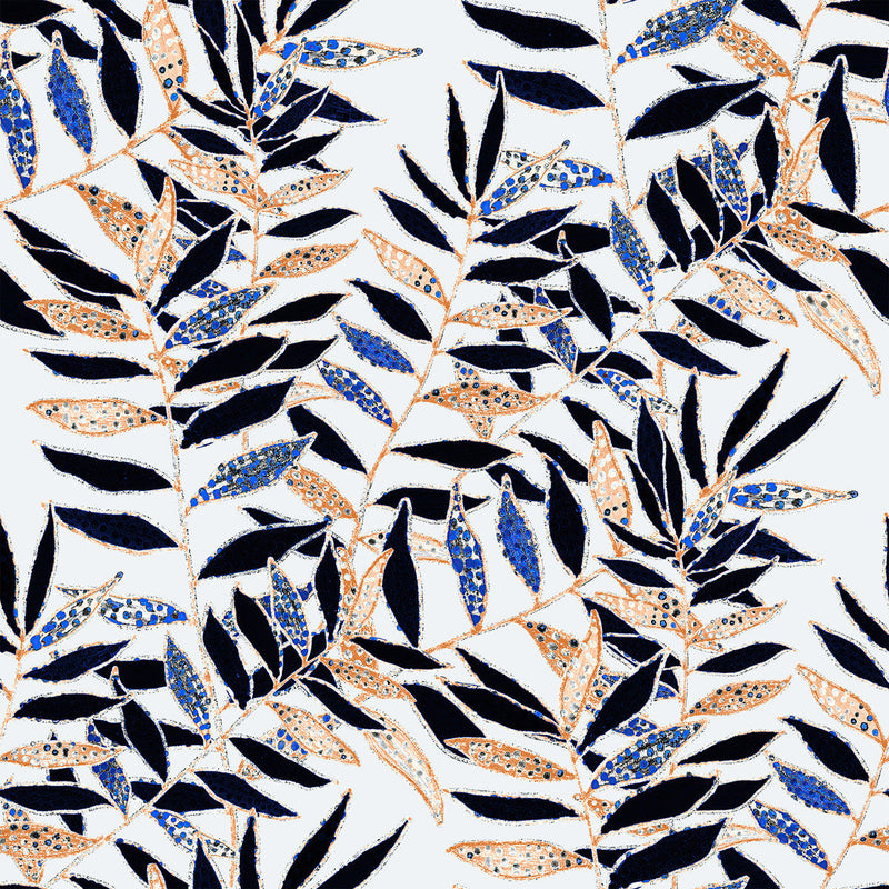 Voguish Hand Drawn Leaves Wallpaper Tasteful