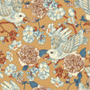 Beige Floral Wallpaper with Birds