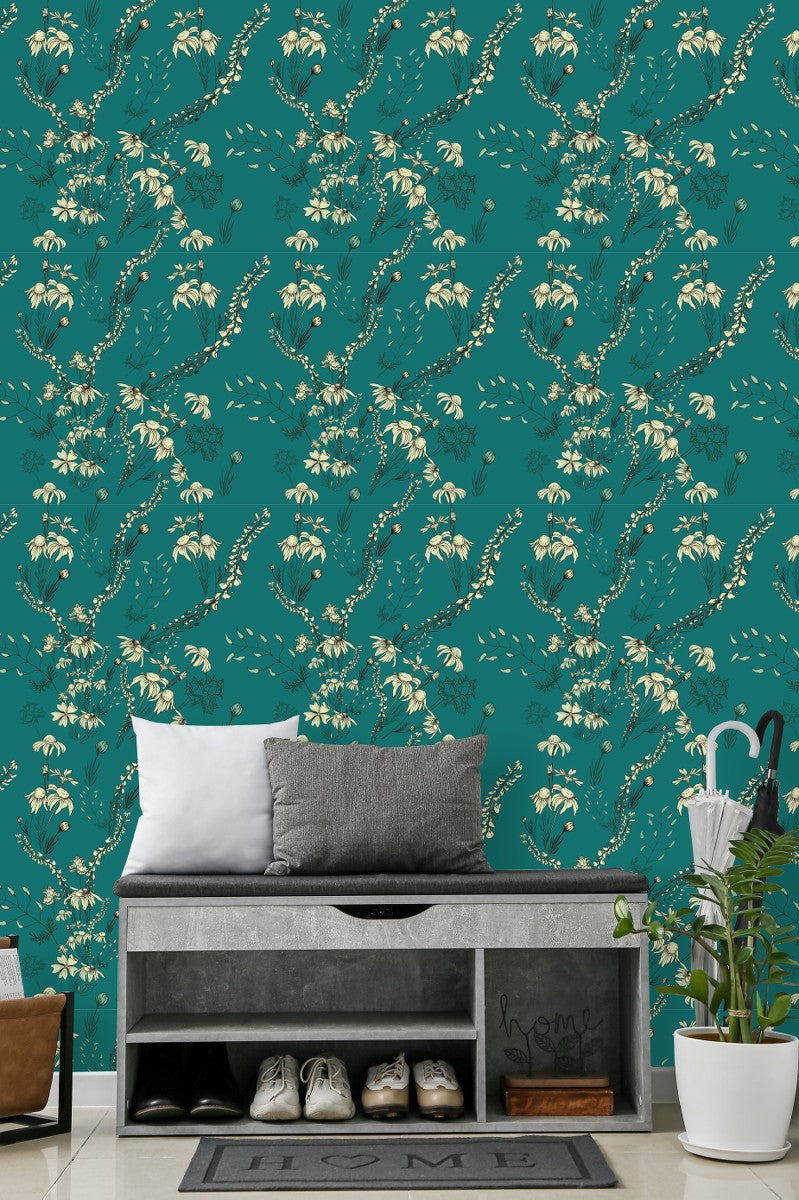Chamomile on Green Background Wallpaper