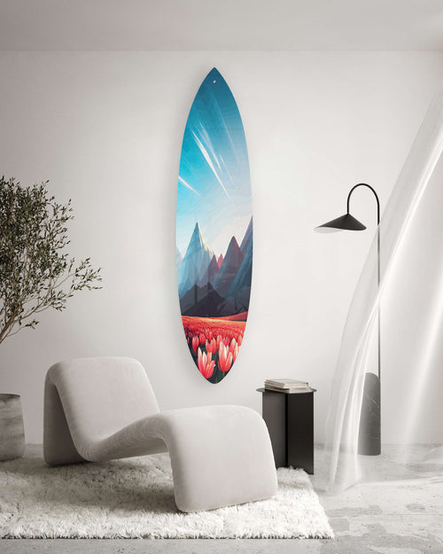 Landscape Pattern Acrylic Surfboard Wall Art