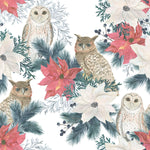Owls on Flowers Wallpaper