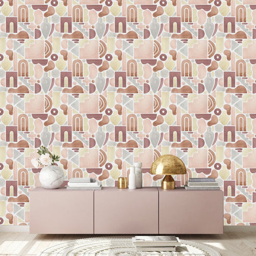 Pink Abstract Shapes Wallpaper