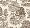 Gathered Bedskirt in Yellowstone Driftwood Brown Country Toile- Horses, Deer, Dogs- Large Scale