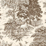 Shower Curtain in Yellowstone Driftwood Brown Country Toile- Horses, Deer, Dogs- Large Scale