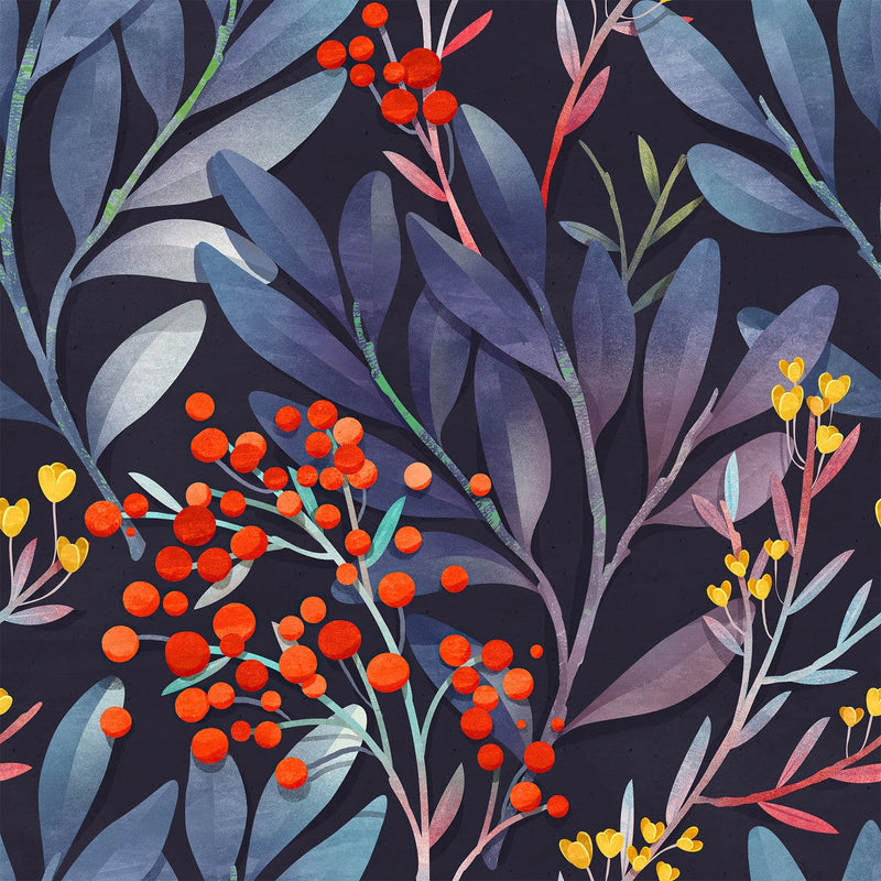 Stylish Red Berries Wallpaper Chic