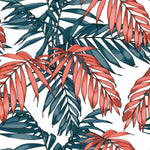Blue and Red Leaves Wallpaper
