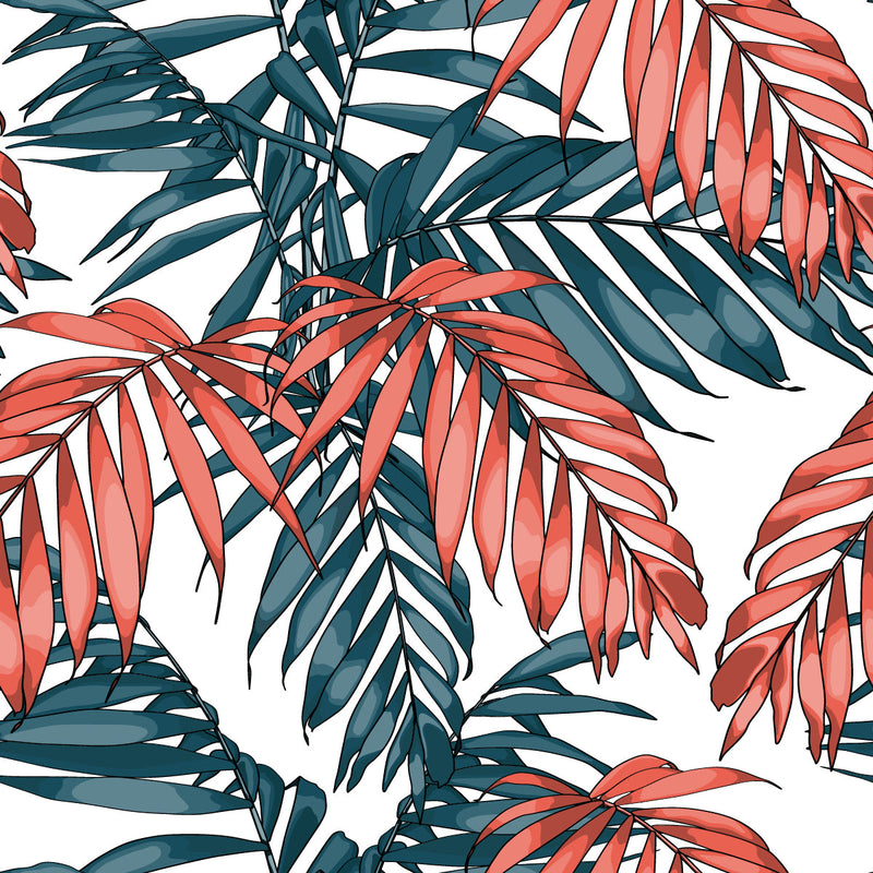 Blue and Red Leaves Wallpaper