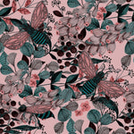 Dark Pink Wallpaper with Leaves