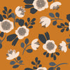 Orange Wallpaper with Floral Pattern