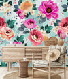 Contemporary Brightly Flowers Wallpaper Chic
