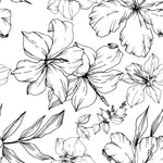 Fashionable Black and White Floral Wallpaper Tasteful