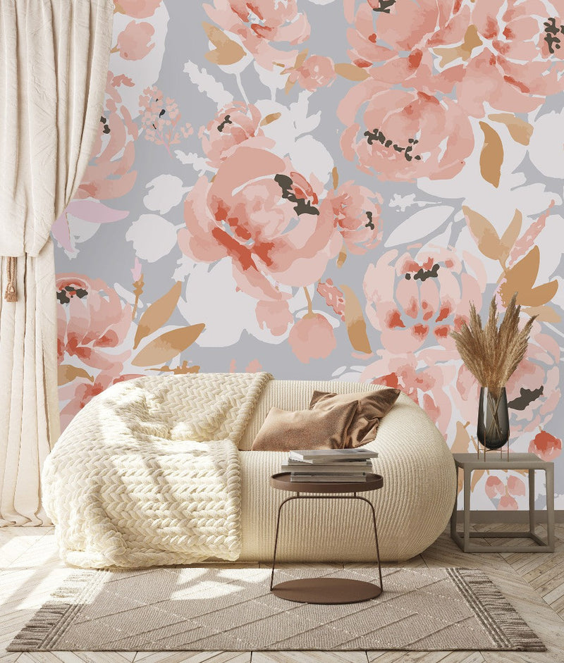 Contemporary Gentle Floral Wallpaper
