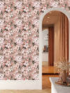 Voguish Beige Wallpaper with Flowers Fashionable