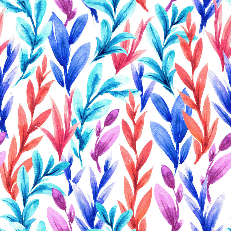 Contemporary Multicolored Leaves Wallpaper Vogue