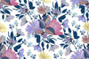 Contemporary Purple Flowers Wallpaper