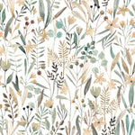 Beige and Grey Herbs Wallpaper