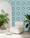 Blue and Green Pattern Wallpaper