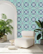 Blue and Green Pattern Wallpaper