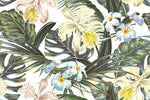 Exotic Beige Flowers Wallpaper