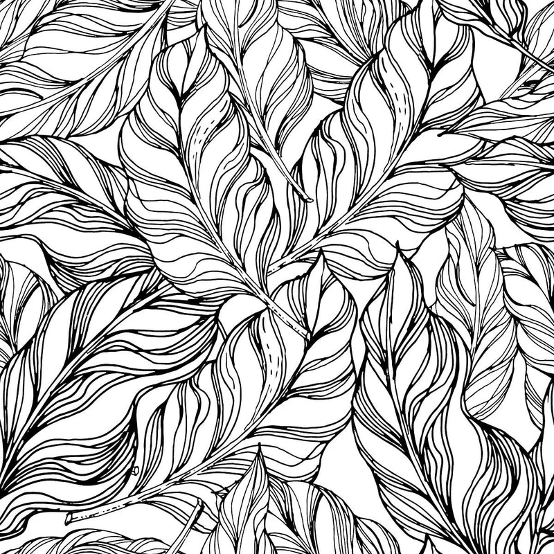 Black Outlines of Palm Leaves Wallpaper