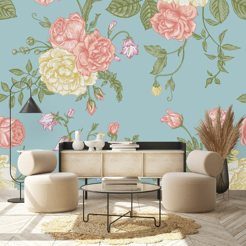 Blue Floral Wallpaper