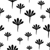 Fashionable Black Floral Contour Wallpaper Smart