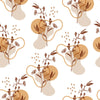 Beige Pattern with Herbs Wallpaper