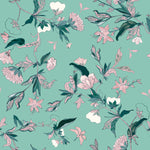 Contemporary Light Green Floral Wallpaper Vogue