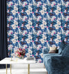 Blue Monstera Leaves Wallpaper