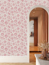 Pink Peonies Contours Wallpaper