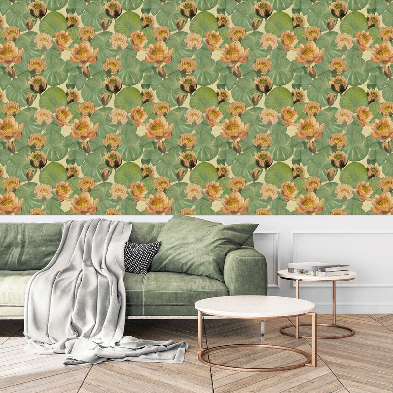 Contemporary Water Lily Wallpaper Vogue
