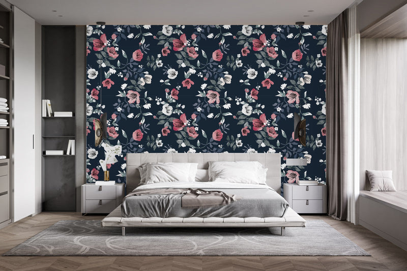 Red and White Flowers Wallpaper