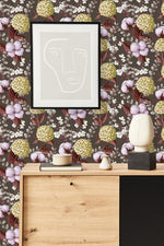 Cotton and Leaves Wallpaper