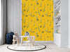 Yellow Wallpaper with Butterflies