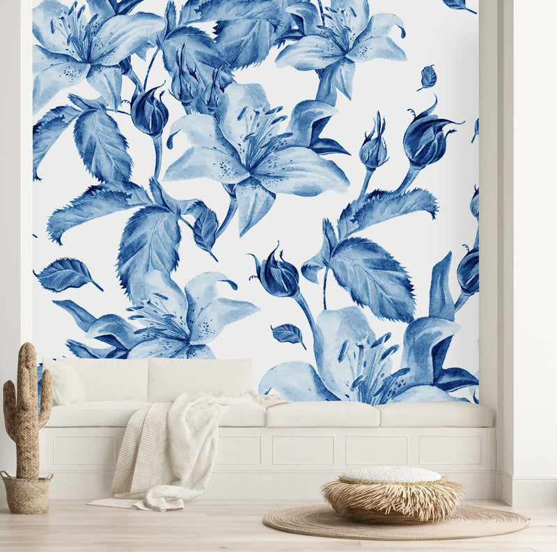 Blue Lilies Wallpaper