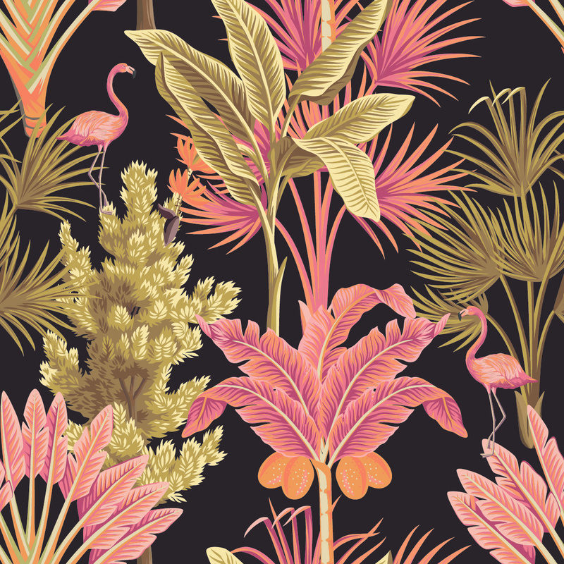 Pink and Gold Palms Wallpaper
