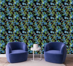 Contemporary Little Blue Flowers Wallpaper Tasteful