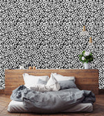Abstract Black and White Spots Wallpaper